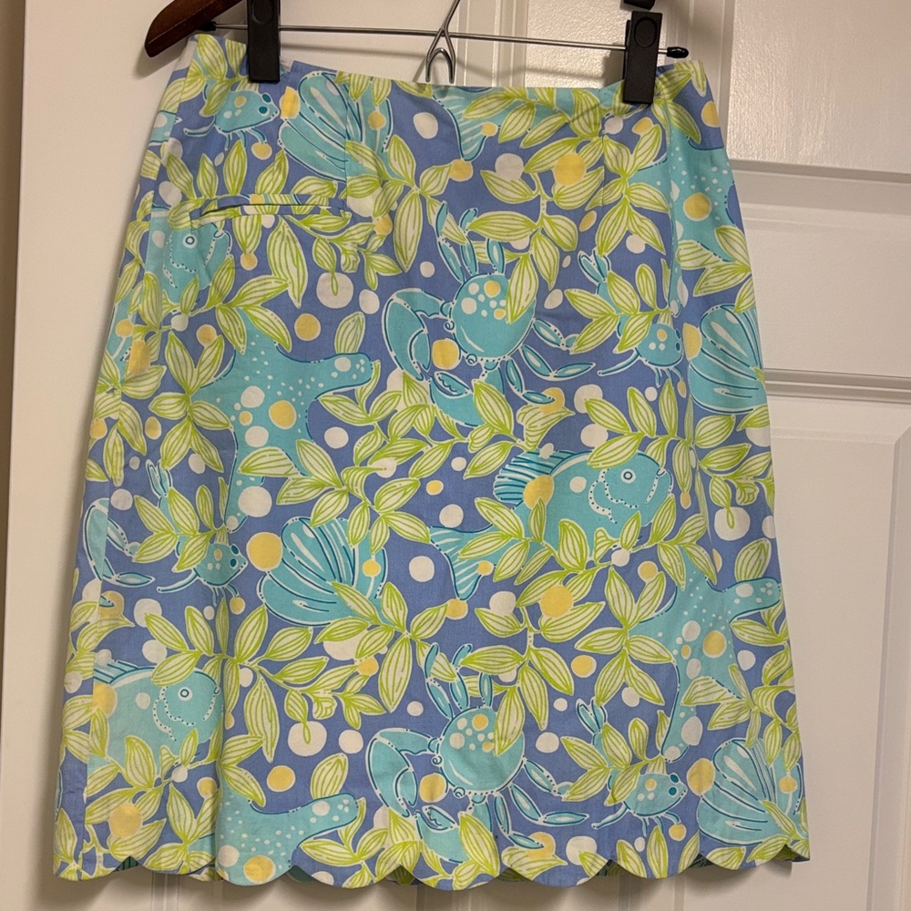 Lilly Pulitzer Vibrant Blue and Yellow A-Line Skirt